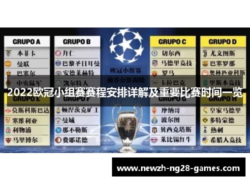 2022欧冠小组赛赛程安排详解及重要比赛时间一览